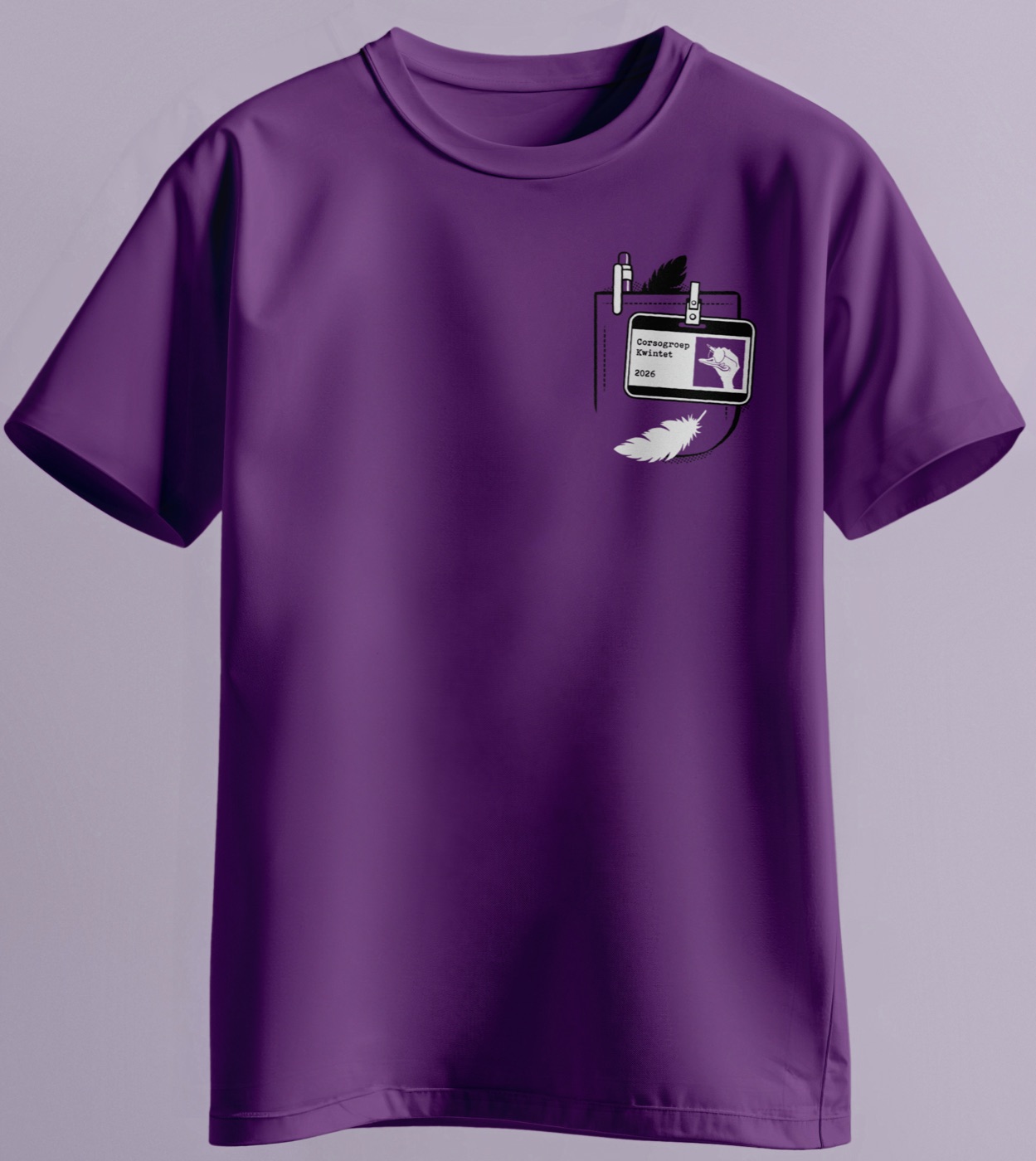 Het paarse corsoshirt van Corsogroep Kwintet
